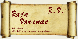 Raja Varinac vizit kartica